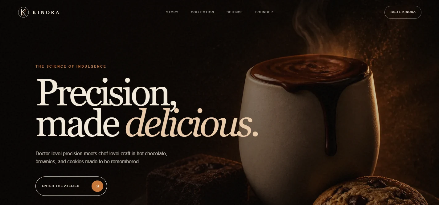 Kinora: premium food brand website
